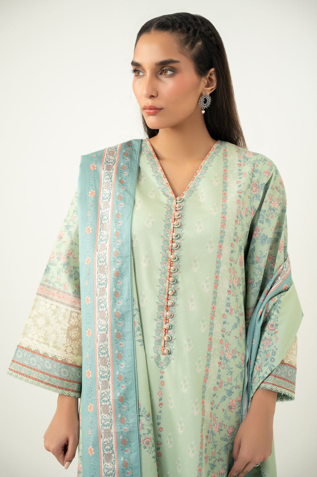 EMBROIDERED COTTEL STITCHED SHIRT BOTTOM