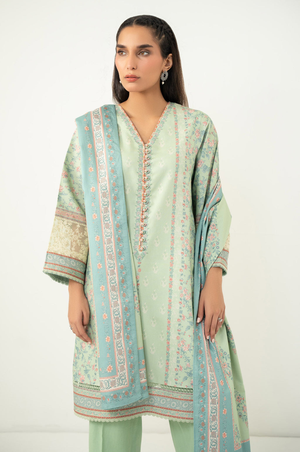 EMBROIDERED COTTEL STITCHED SHIRT BOTTOM