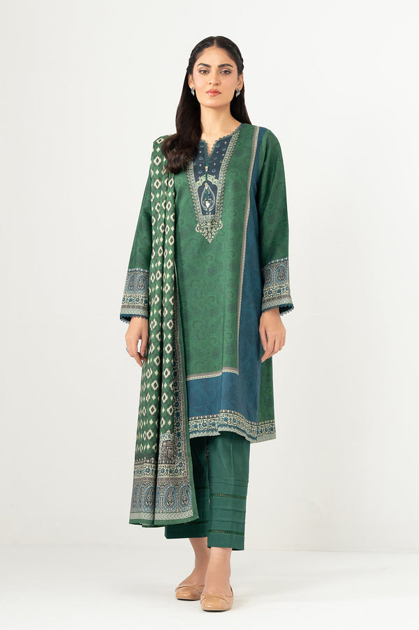 Stitched 3 Piece Printed Linen Viscose Suit