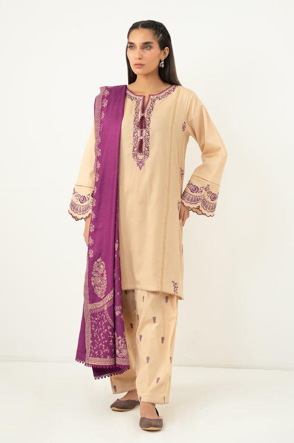 STITCHED DYED EMBROIDERED SUIT