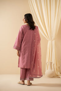 EMBROIDERED SELF JACQUARD STITCHED 3 PIECE SUIT