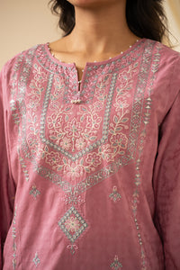 EMBROIDERED SELF JACQUARD STITCHED 3 PIECE SUIT