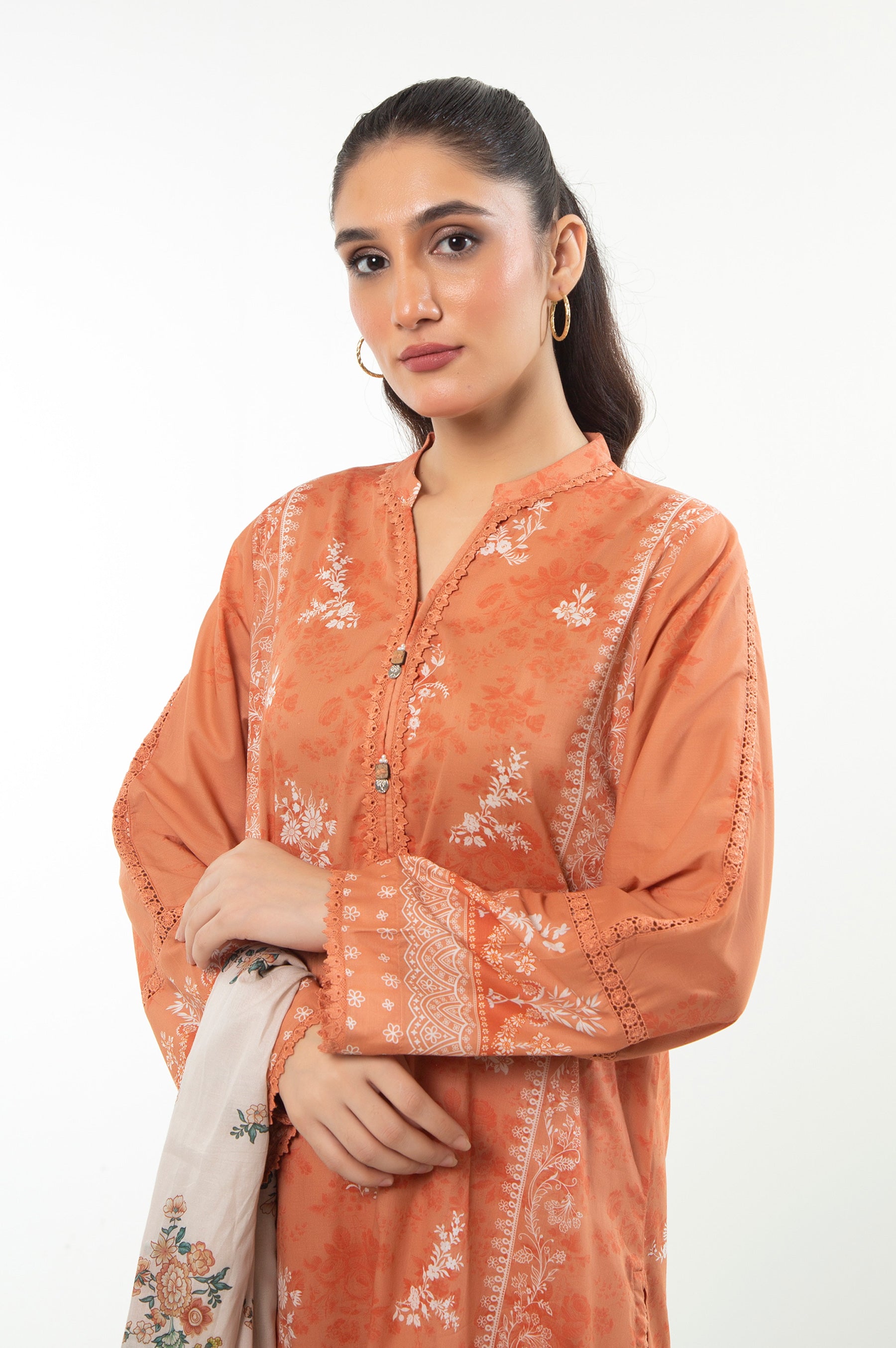 STITCHED PRINTED LAWN SUIT
