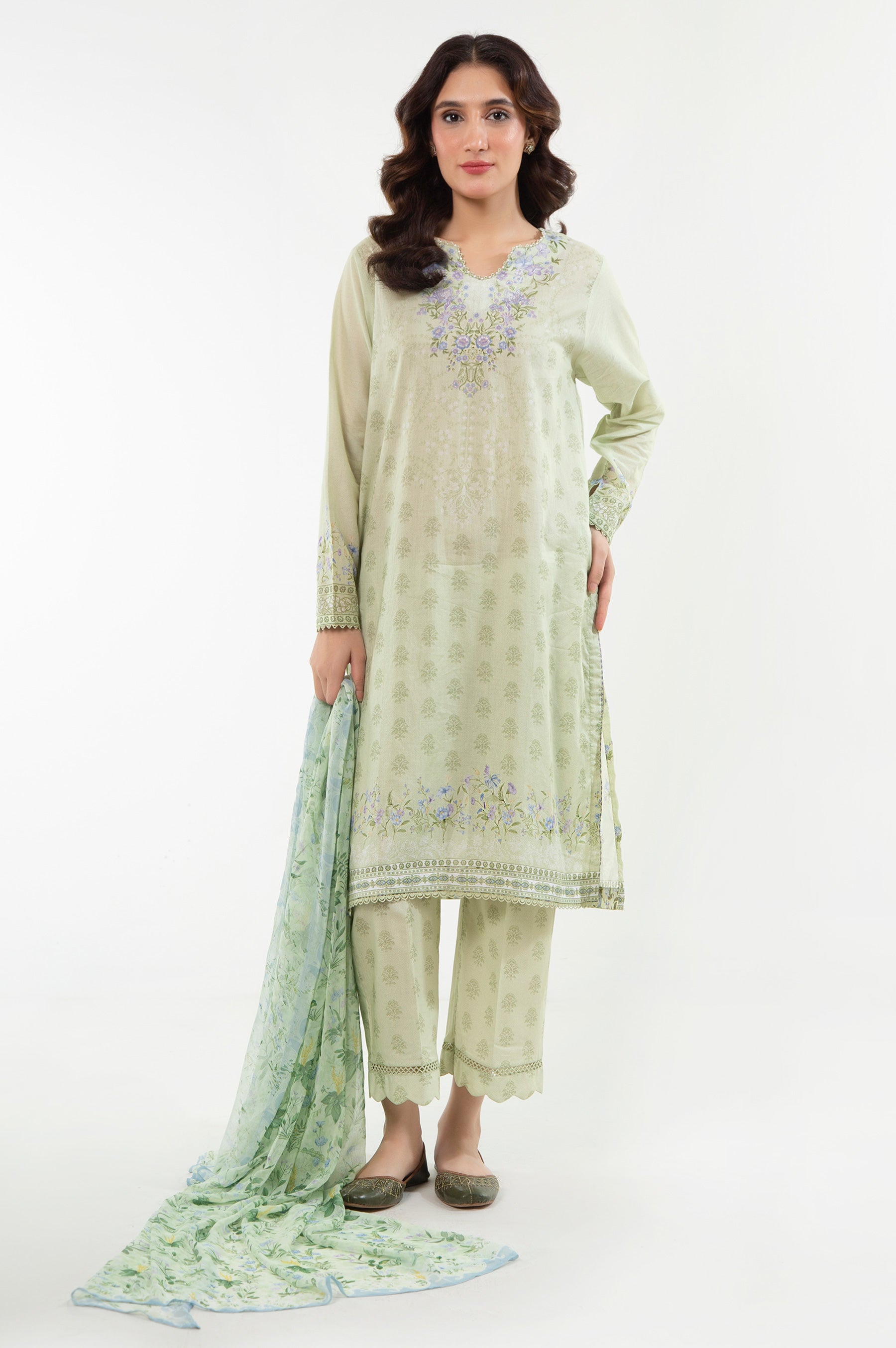 STITCHED PRINTED LAWN SUIT