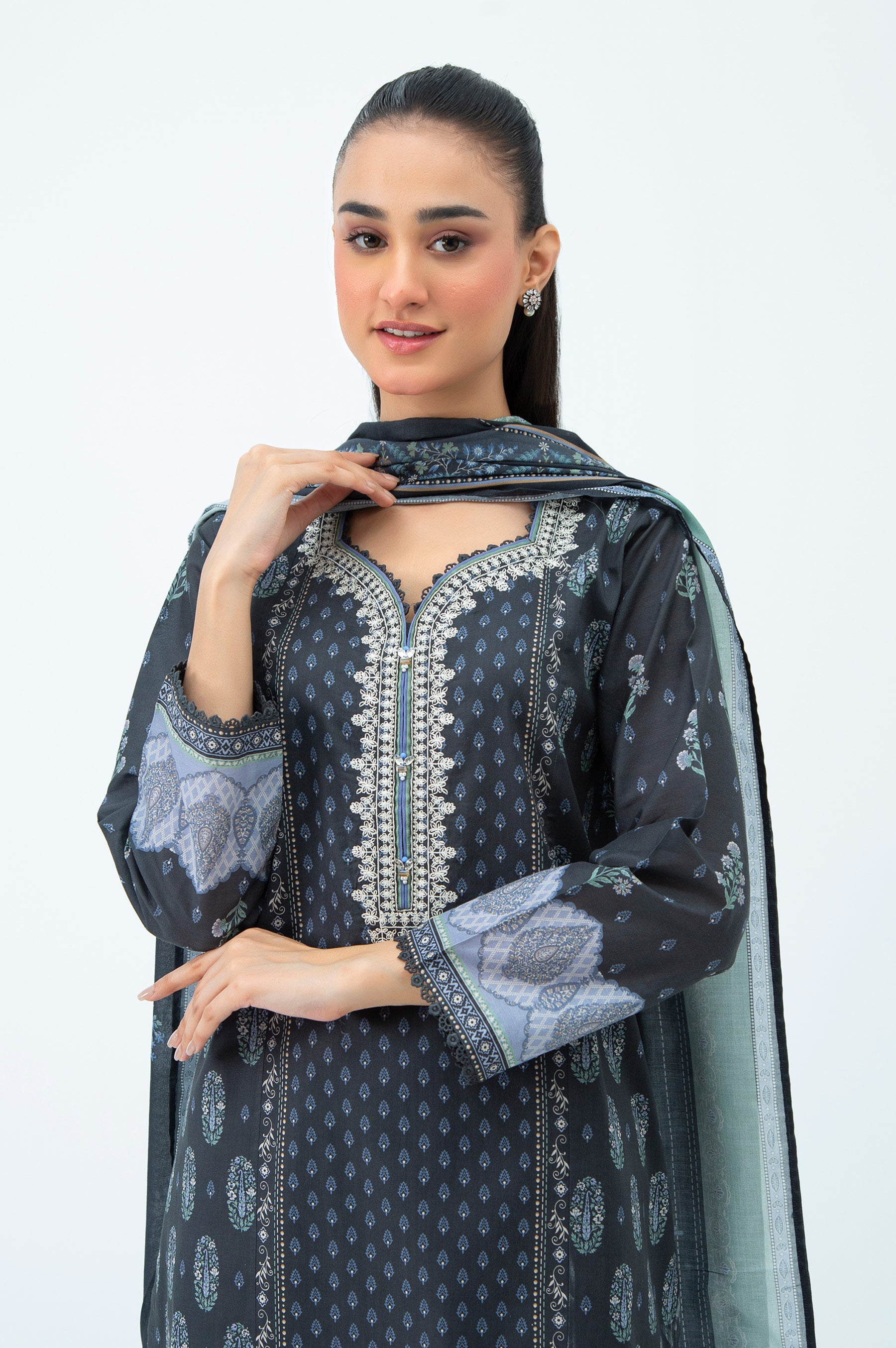 STITCHED EMBROIDERED LAWN SUIT