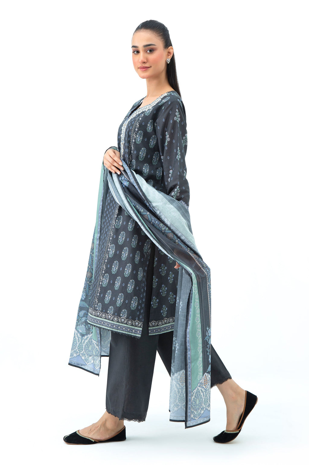 STITCHED EMBROIDERED LAWN SUIT