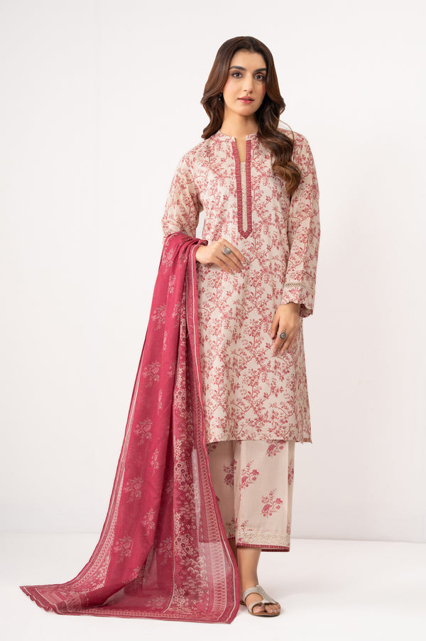 Stitched 3 Piece Digital Printed Lawn Suit