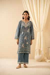 STITCHED EMBROIDERED CHIKANKARI LAWN SUIT