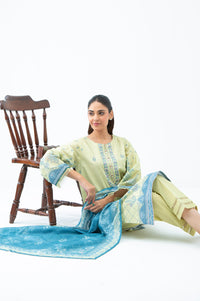 STITCHED EMBROIDERED CAMBRIC SUIT (FACTORY E-OUTLET)