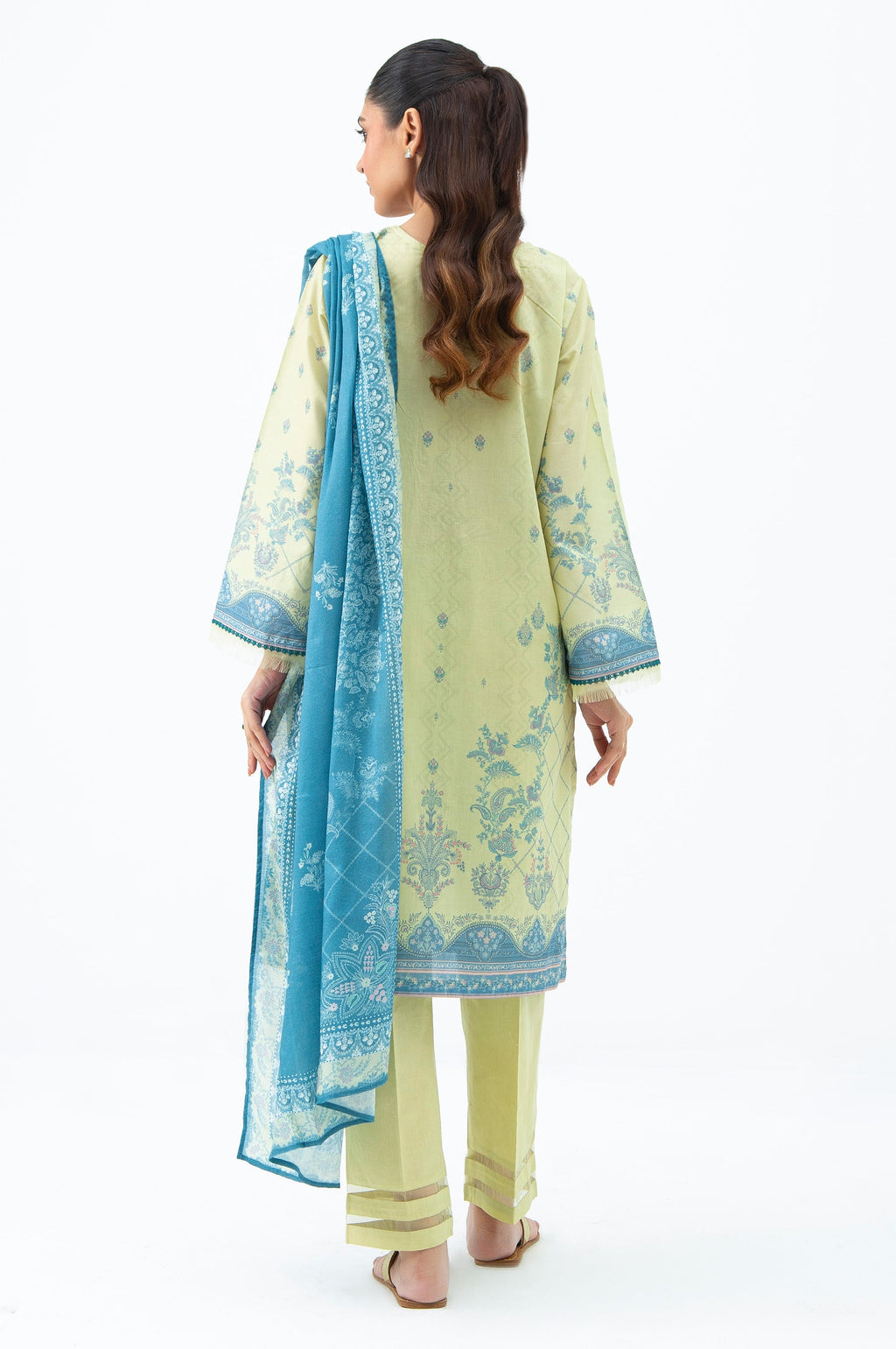 STITCHED EMBROIDERED CAMBRIC SUIT (FACTORY E-OUTLET)