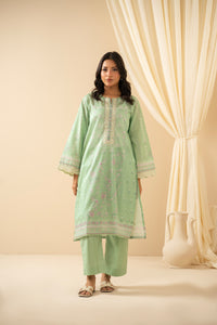 STITCHED EMBROIDERED CHIKANKARI LAWN SUIT