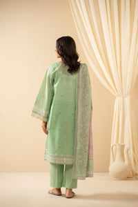 STITCHED EMBROIDERED CHIKANKARI LAWN SUIT