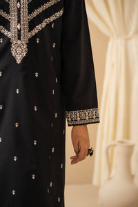 STITCHED EMBROIDERED COTTON LINEN VISCOSE SUIT