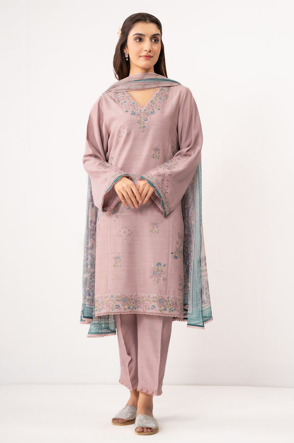 Stitched 3 Piece Embroidered Cambric Suit