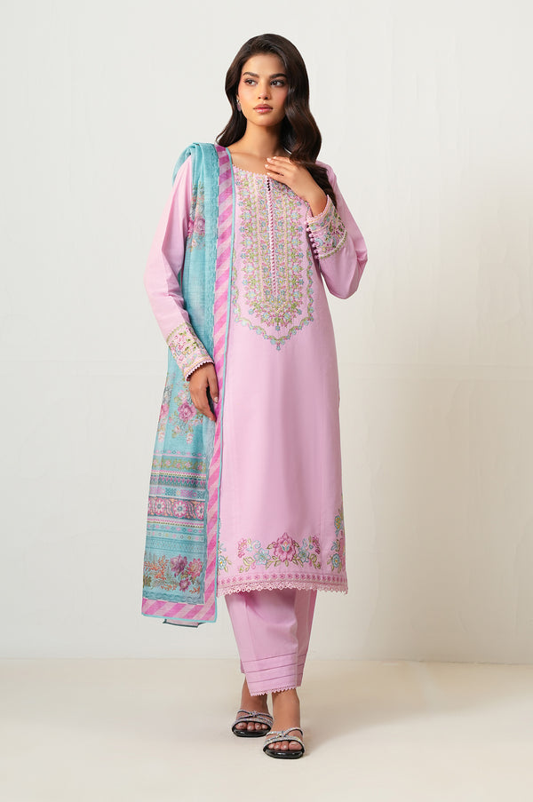 Stitched 3 Piece Embroidered Cambric Suit