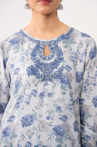 EMBROIDERED RAW SILK STITCHED SHIRT BOTTOM
