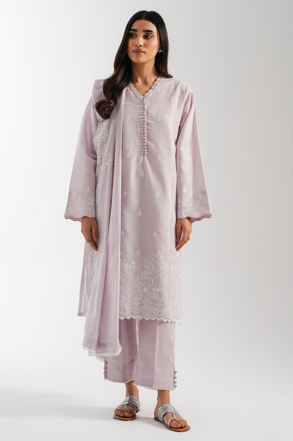 EMBROIDERED LAWN CHIKANKARI SHIRT