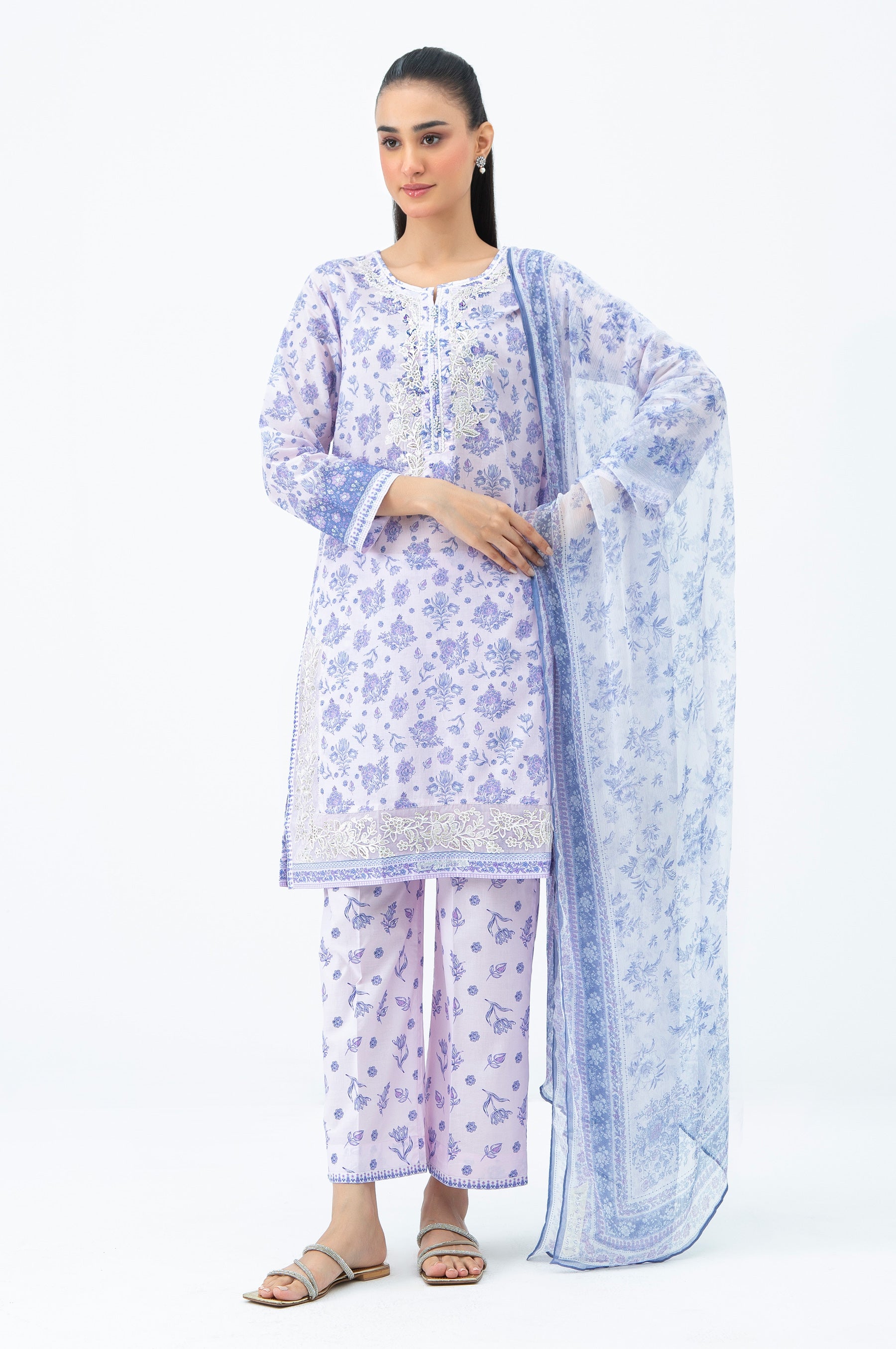 STITCHED EMBROIDERED LAWN SUIT