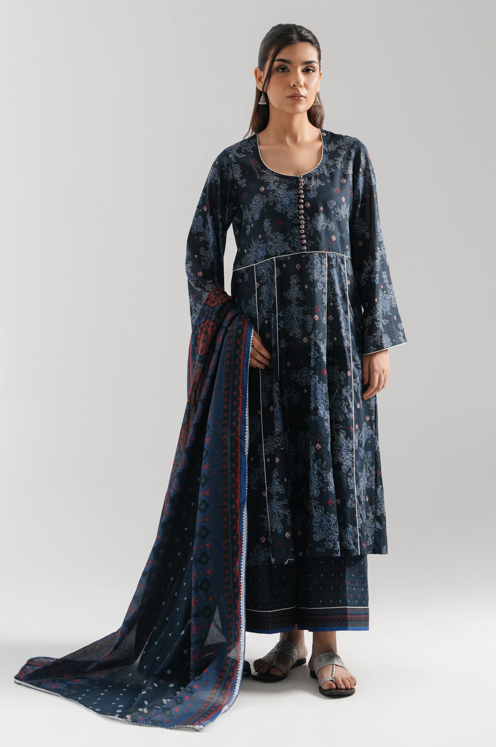 STITCHED PRINTED LAWN 3 PIECE SUIT