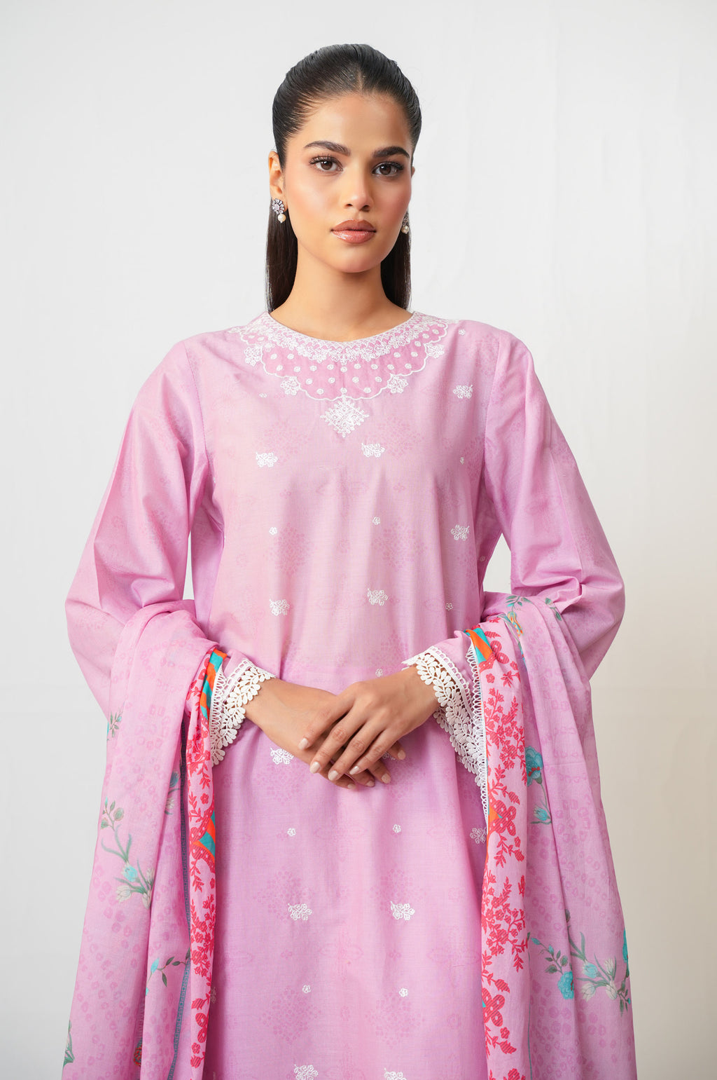 Stitched 3 Piece Embroidered Lawn Suit