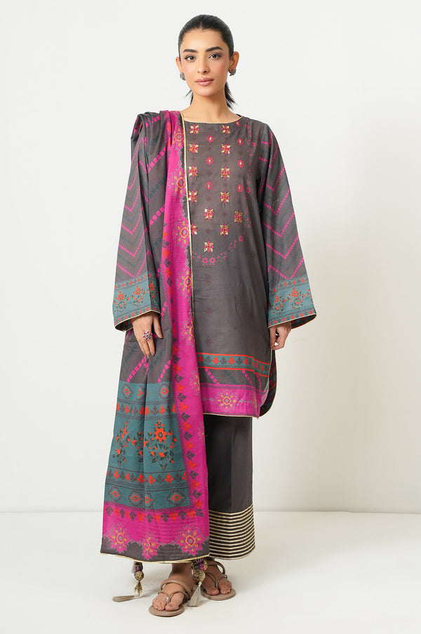 Stitched 3 Piece Digital Printed Lawn Suit