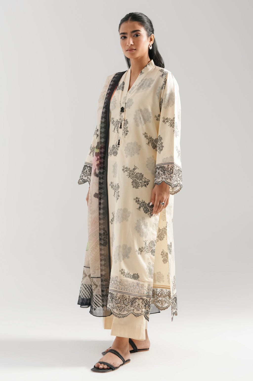 STITCHED EMBROIDERED LAWN SUIT