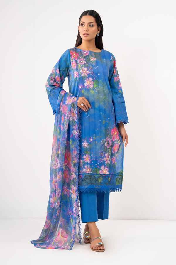 Stitched 3 Piece Digital Printed Lawn Suit