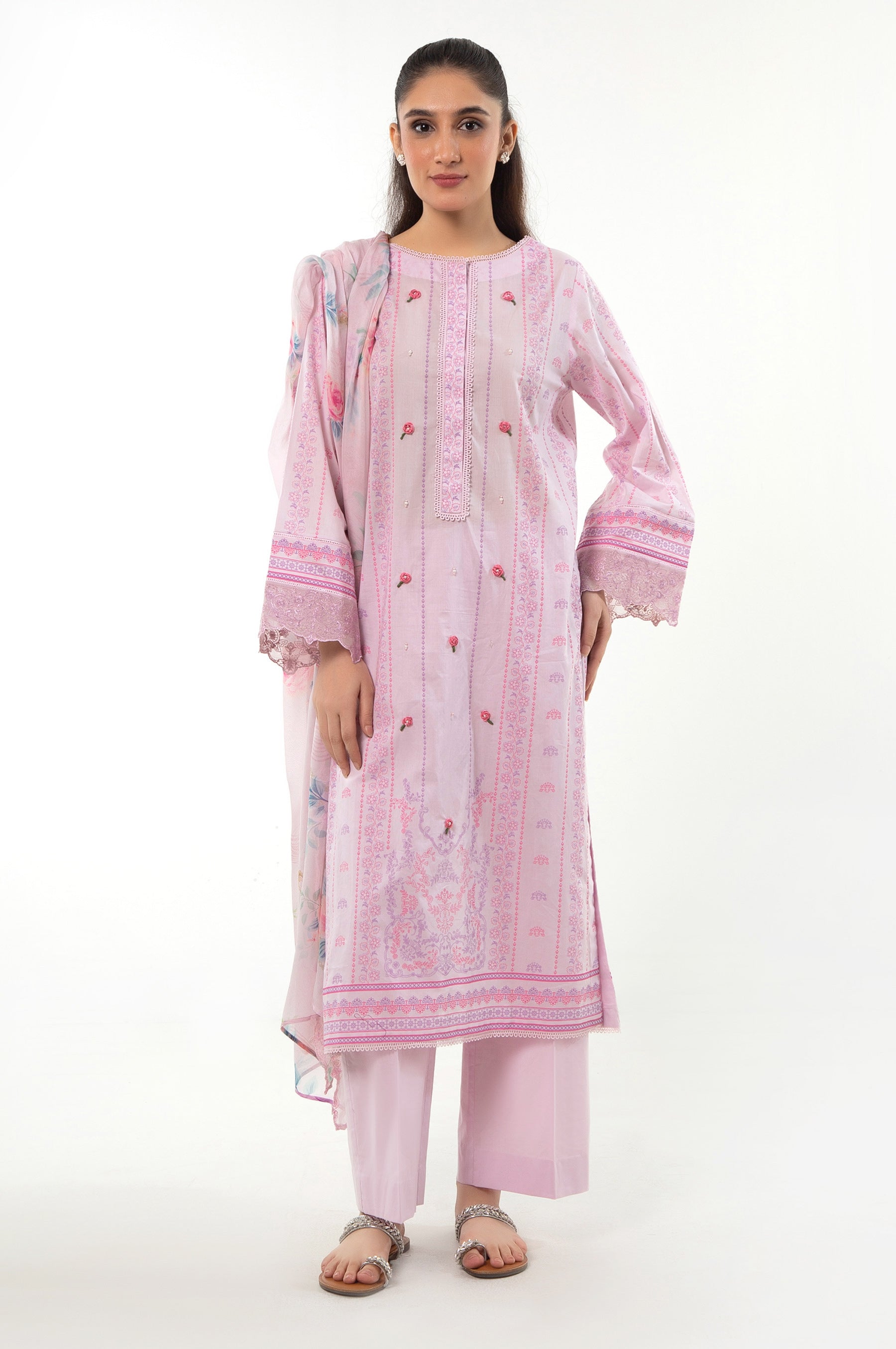 EMBROIDERED LAW STITCHED 3 PIECE SUIT