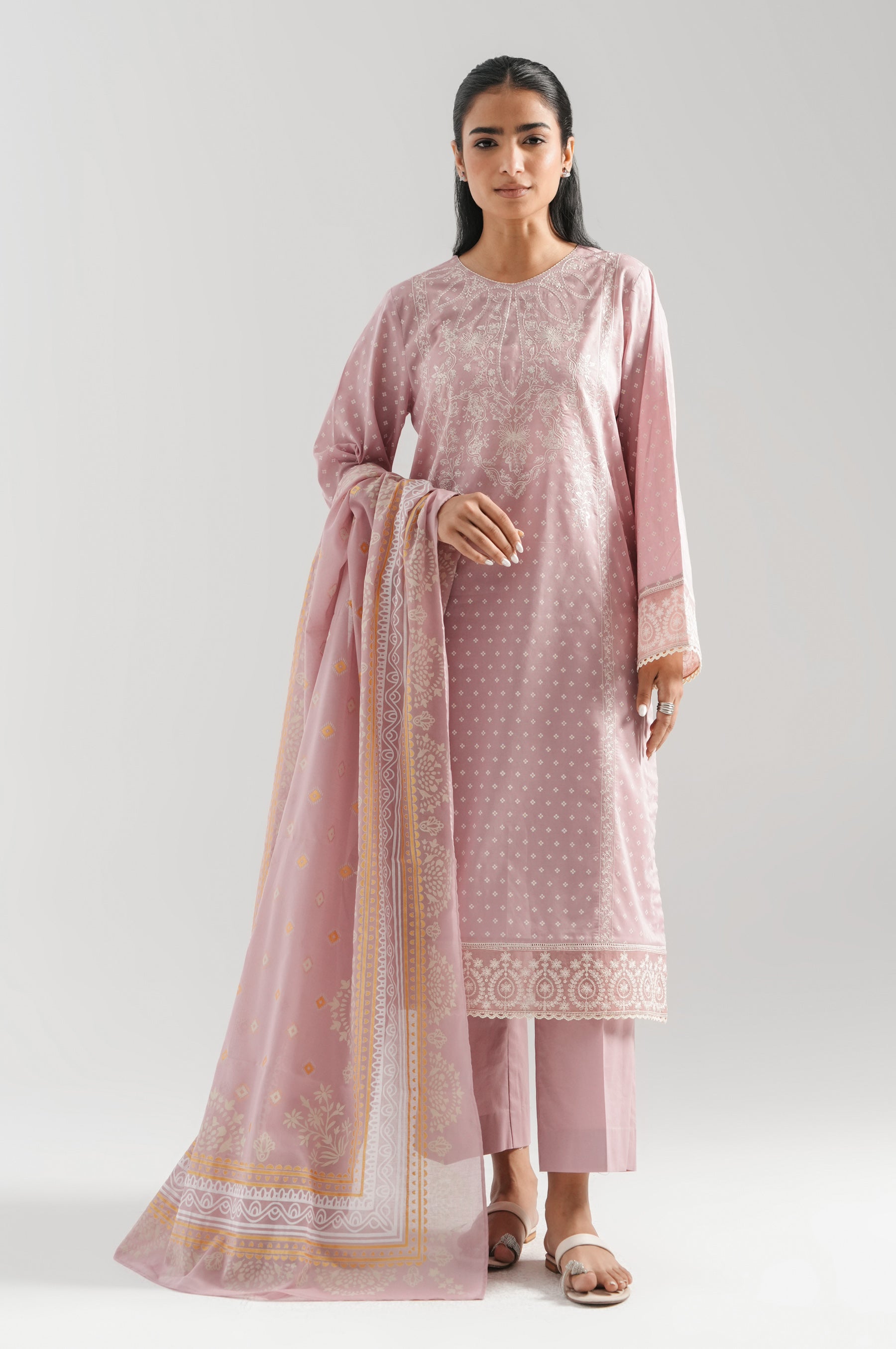 STITCHED EMBROIDERED LAWN SUIT