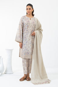 STITCHED EMBROIDERED CAMBRIC SUIT