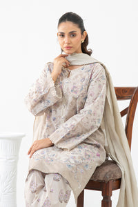 STITCHED EMBROIDERED CAMBRIC SUIT