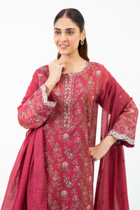 STITCHED EMBROIDERED CAMBRIC SUIT