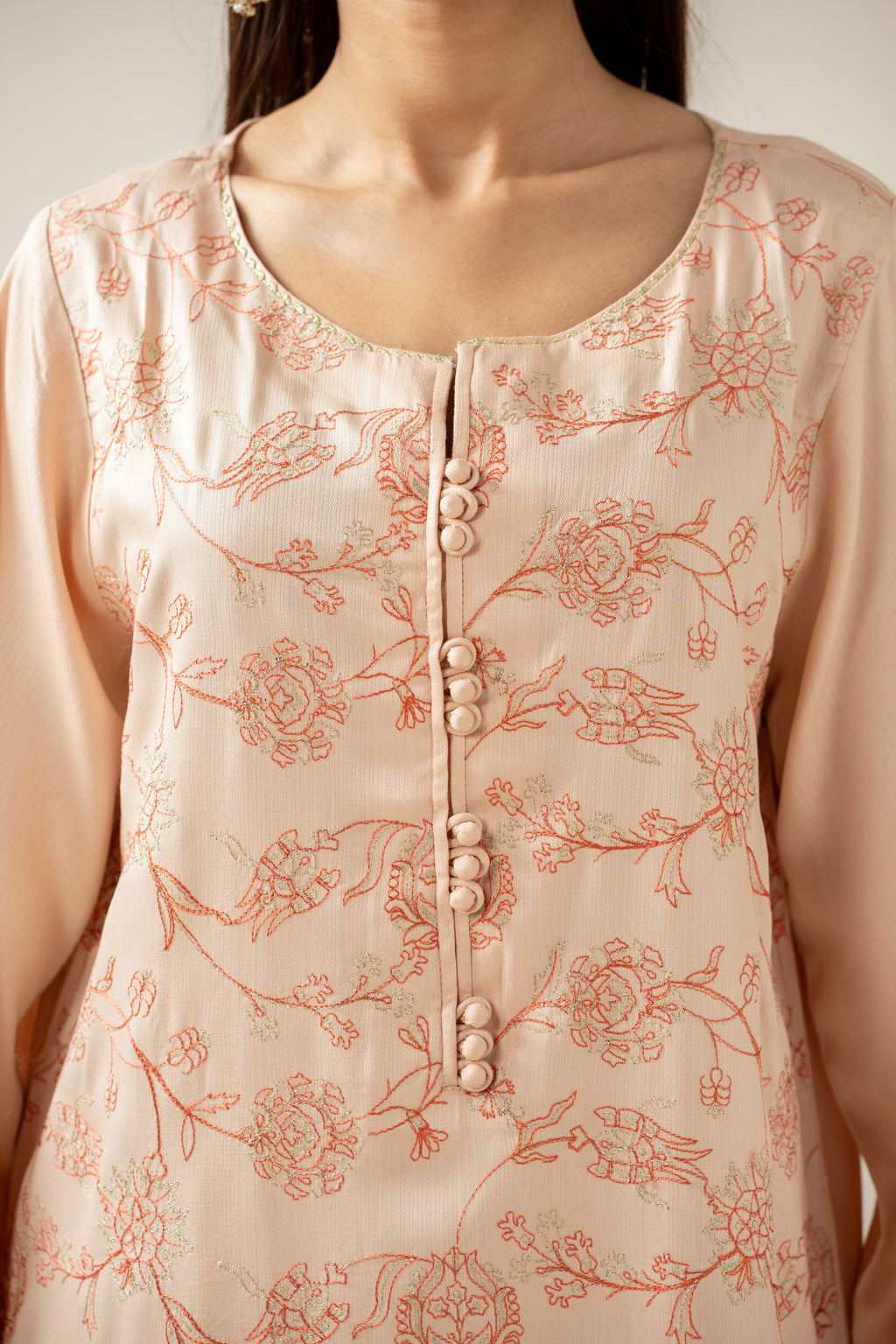 STITCHED EMBROIDERED SHIRT BOTTOM