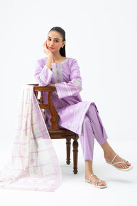STITCHED EMBROIDERED CAMBRIC SUIT