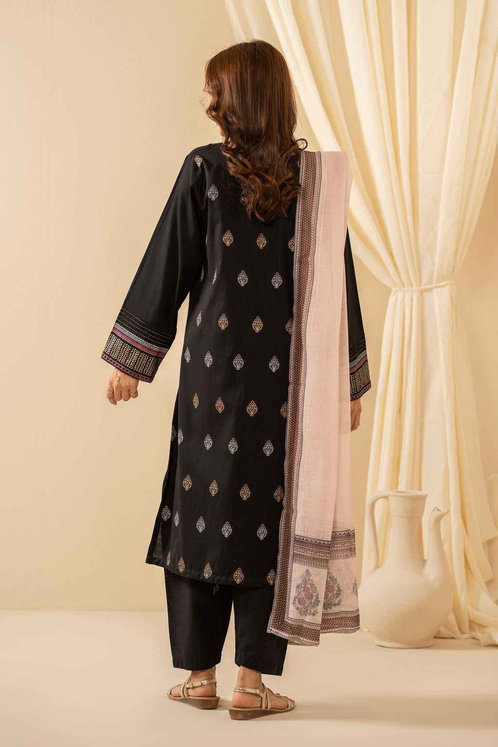 PRINTED BOTH SIDE SLUB STITCHED 3 PIECE SUIT (FACTORY E-OUTLET)