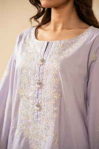 EMBROIDERED CAMBRIC STITCHED 3 PIECE SUIT