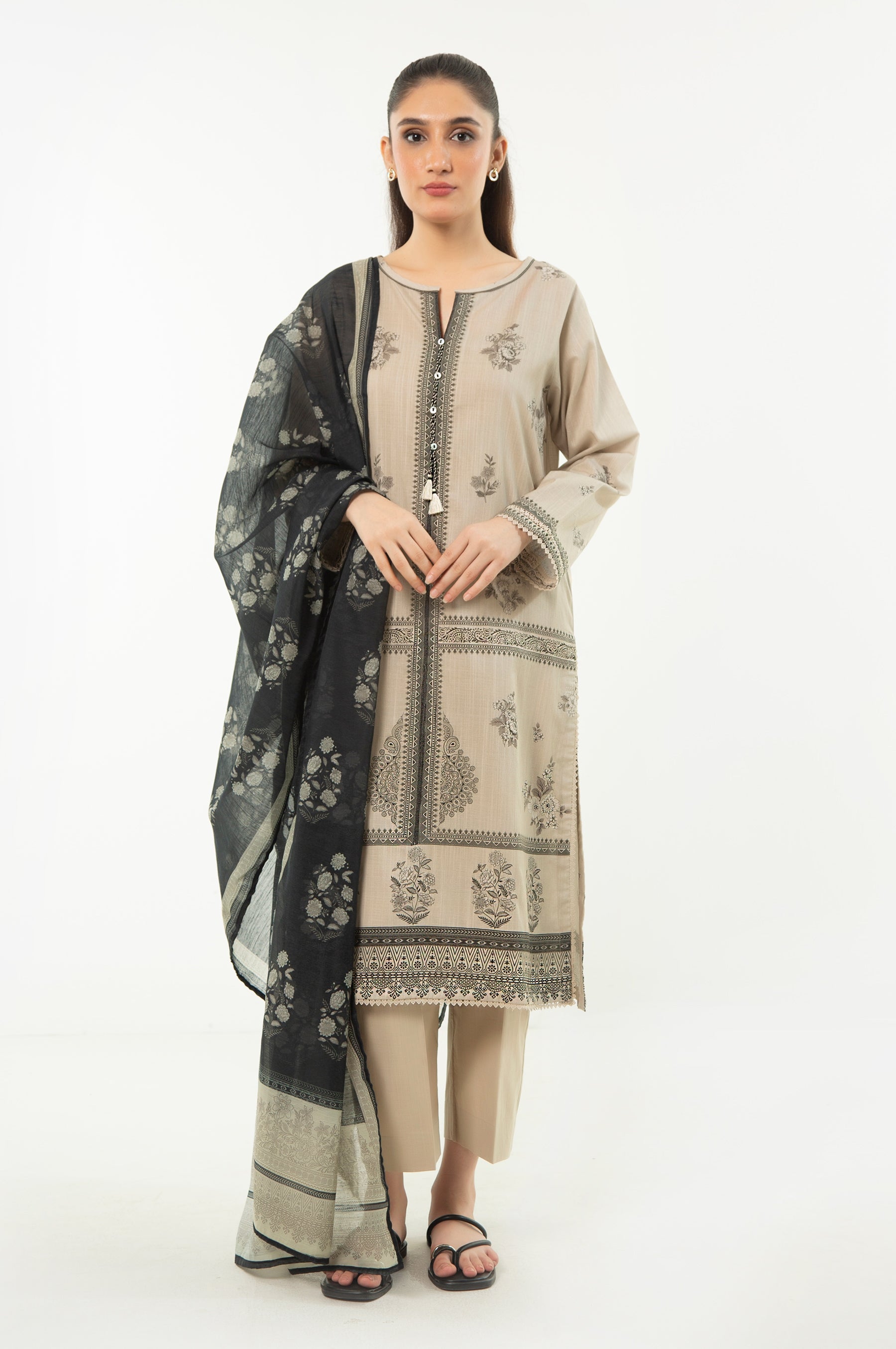STITCHED PRINTED BOTH SIDE SLUB SUIT