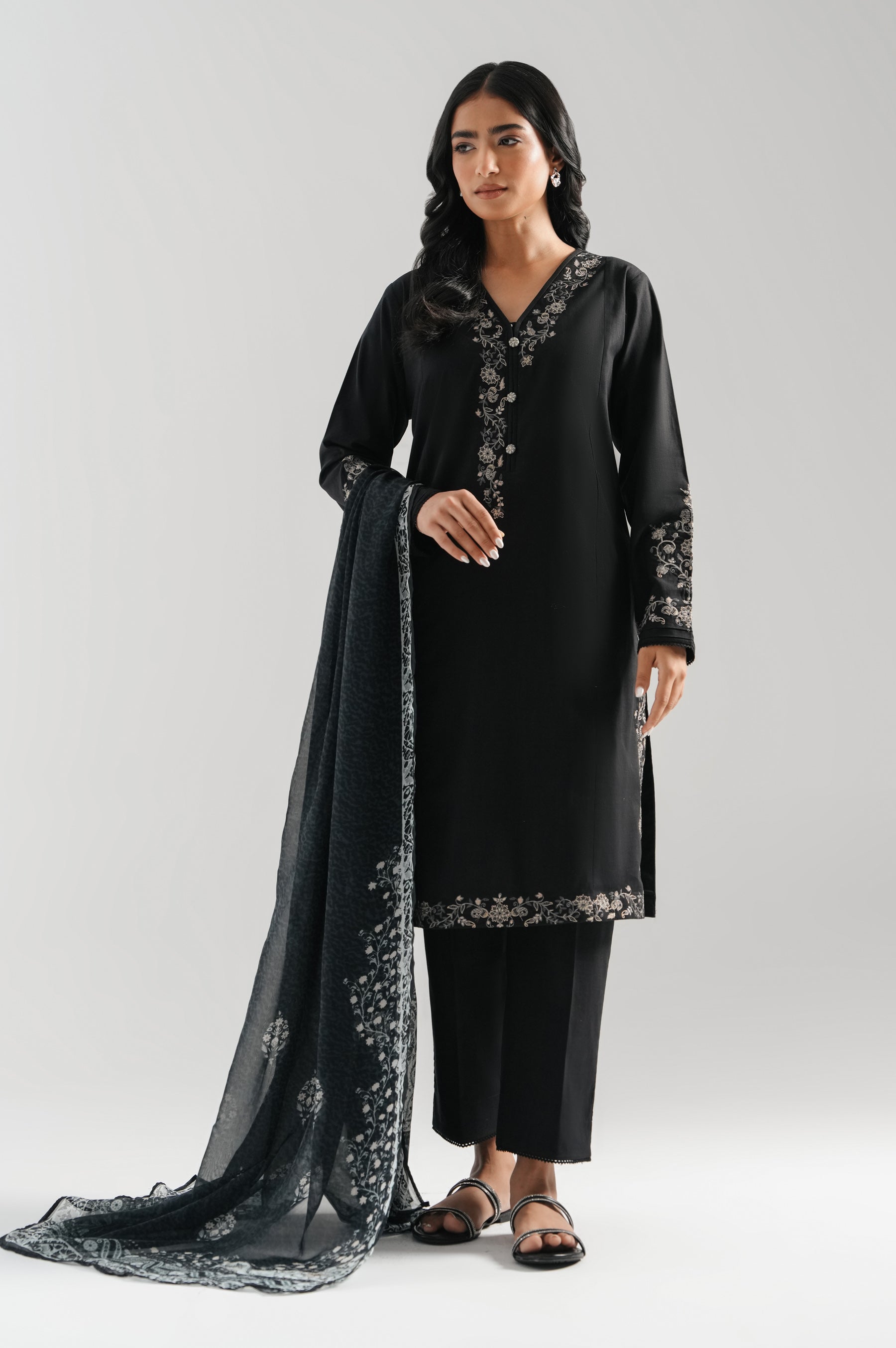 STITCHED PRINTED BOTH SIDE SLUB SUIT