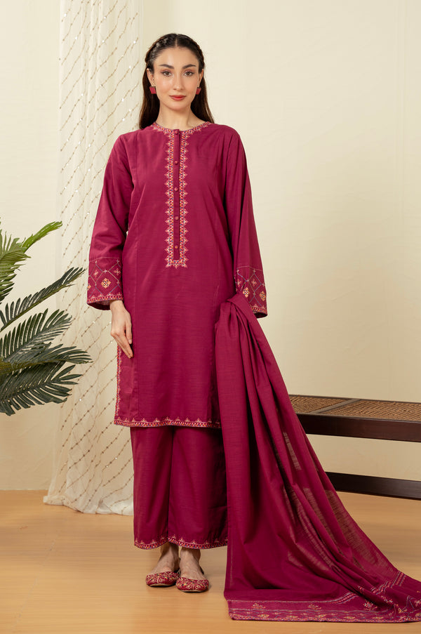 STITCHED DYED EMBROIDERED SUIT