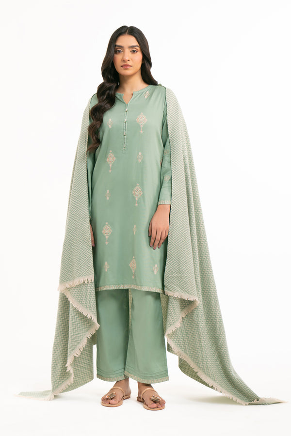 STITCHED DYED EMBROIDERED SUIT