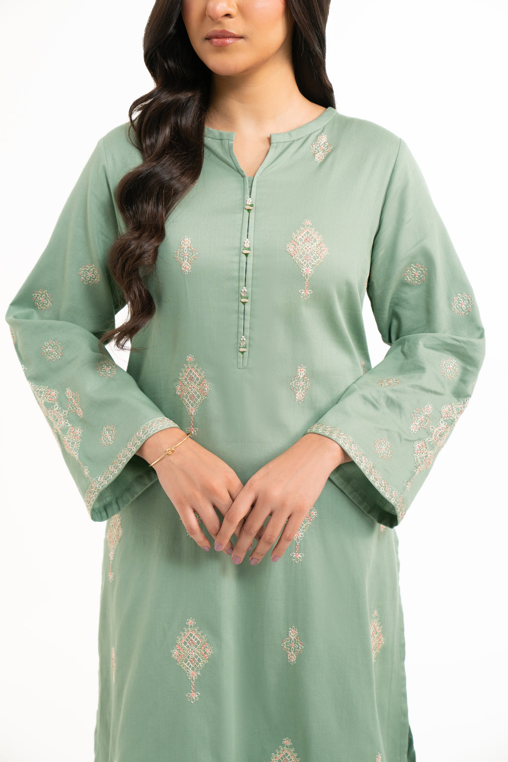 STITCHED DYED EMBROIDERED SUIT