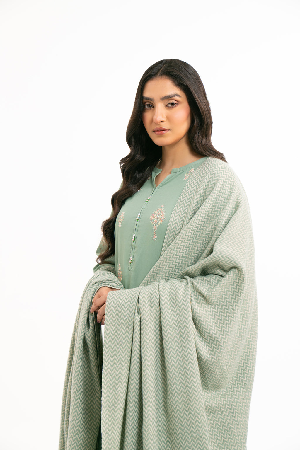 STITCHED DYED EMBROIDERED SUIT