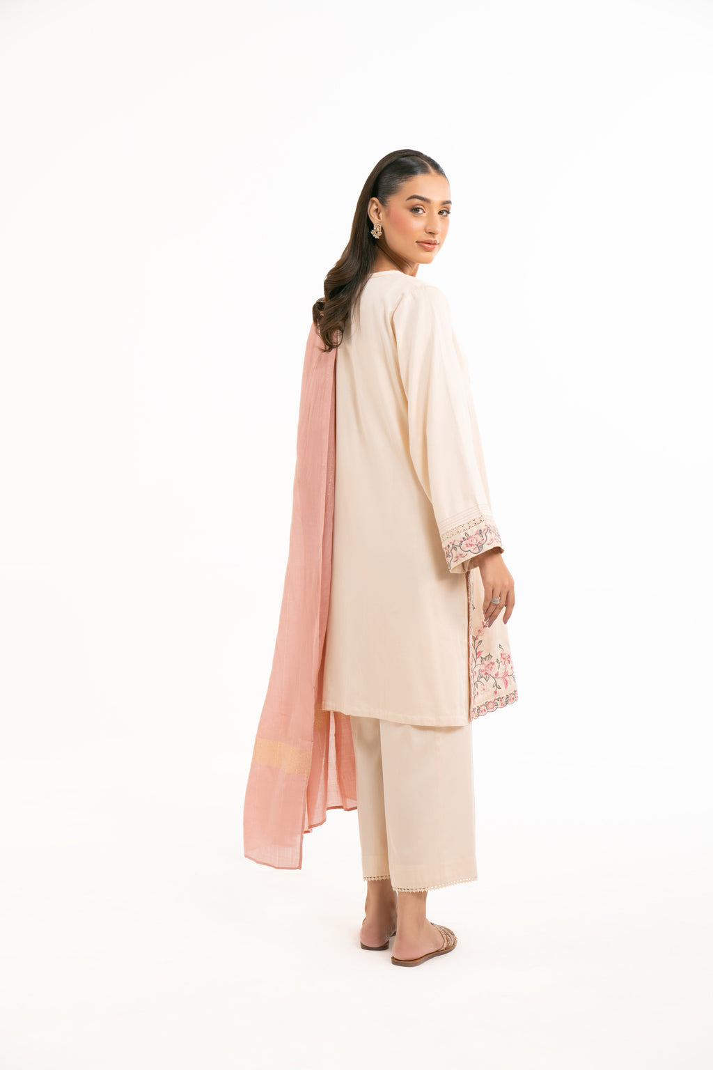 STITCHED DYED EMBROIDERED SUIT