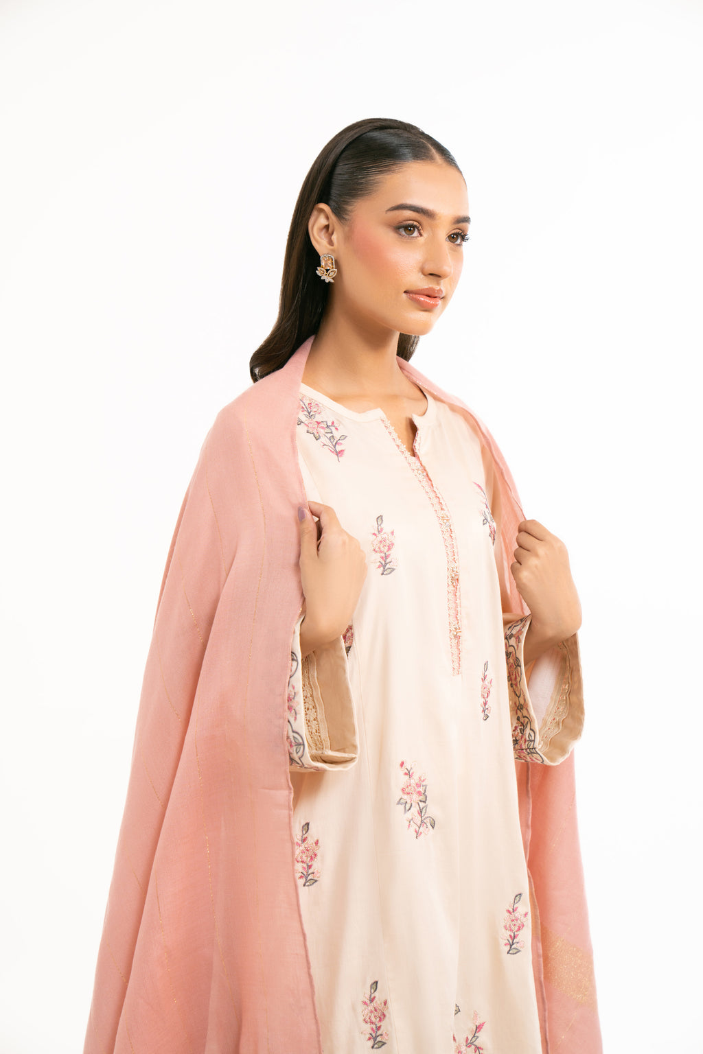 STITCHED DYED EMBROIDERED SUIT