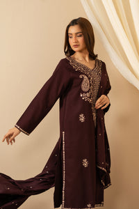 STITCHED 3 PIECE EMBROIDERED SUIT