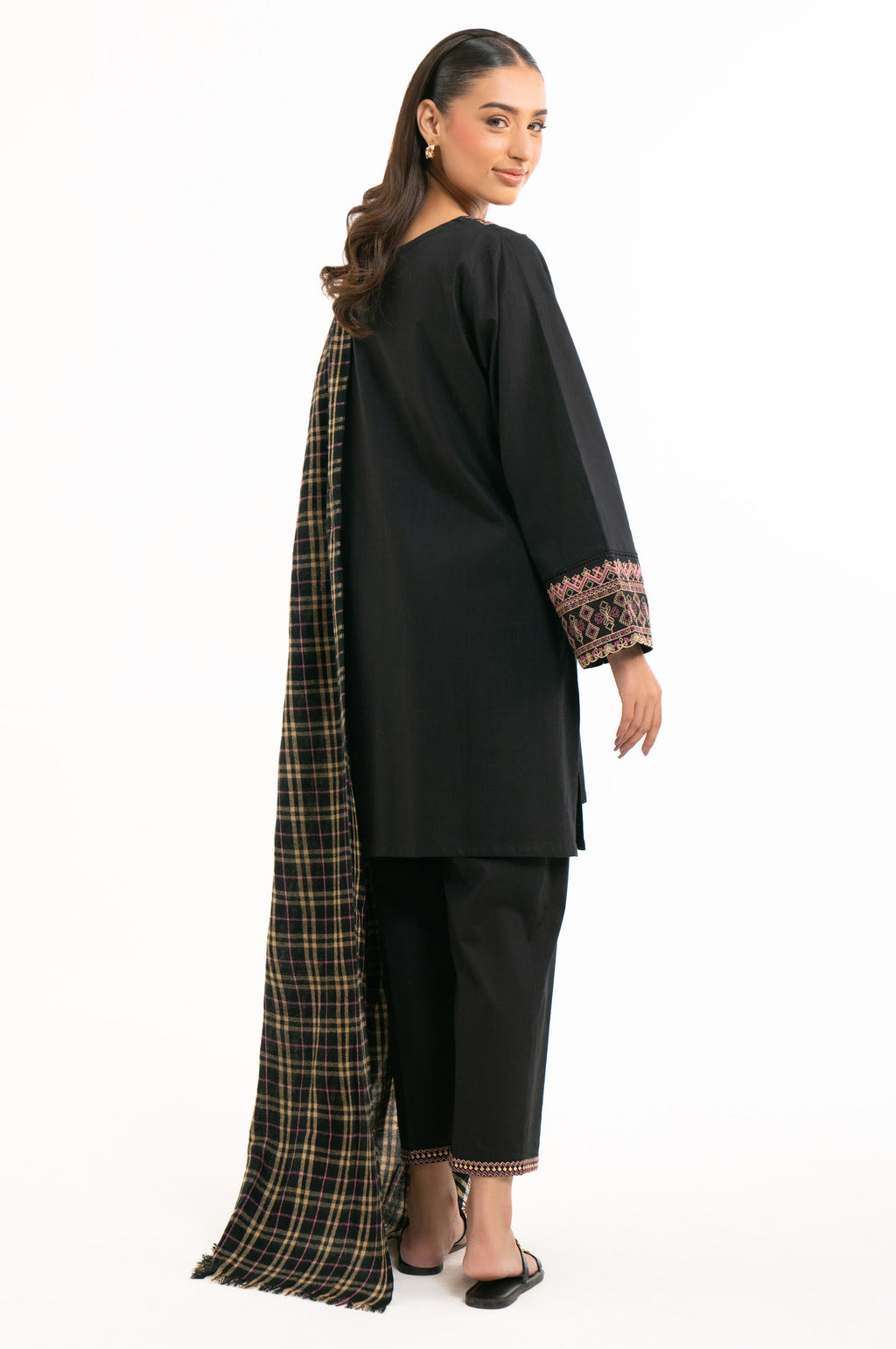 EMBROIDERED BOTH SIDE SLUB STITCHED SHIRT BOTTOM