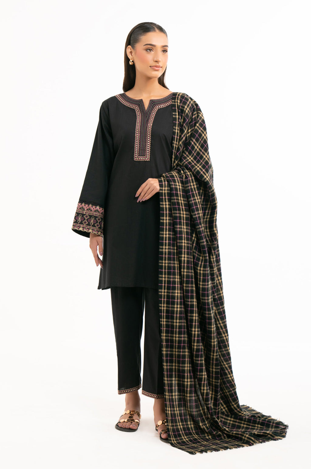 EMBROIDERED BOTH SIDE SLUB STITCHED SHIRT BOTTOM