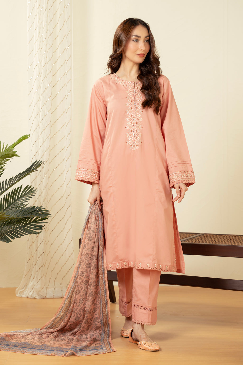 STITCHED EMBROIDERED SUIT
