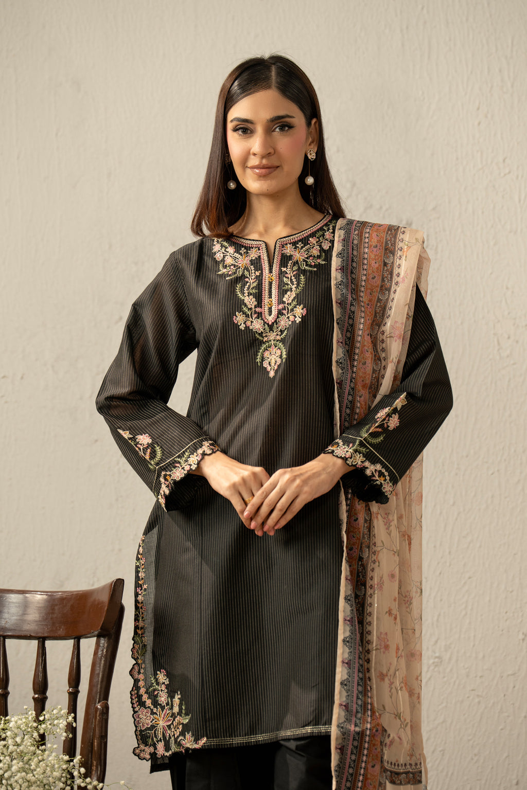 EMBROIDERED DOBBY MYSURI LAWN STITCHED 2 PIECE SUIT