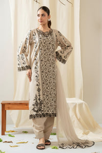 EMBROIDERED CAMBRIC STITCHED 3 PIECE SUIT